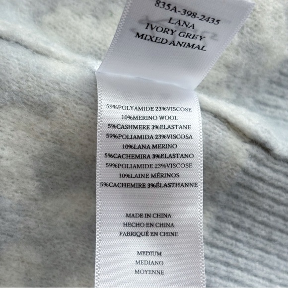 Rails Lana Sweater Medium Ivory Grey Mixed Animal - Picture 7 of 9
